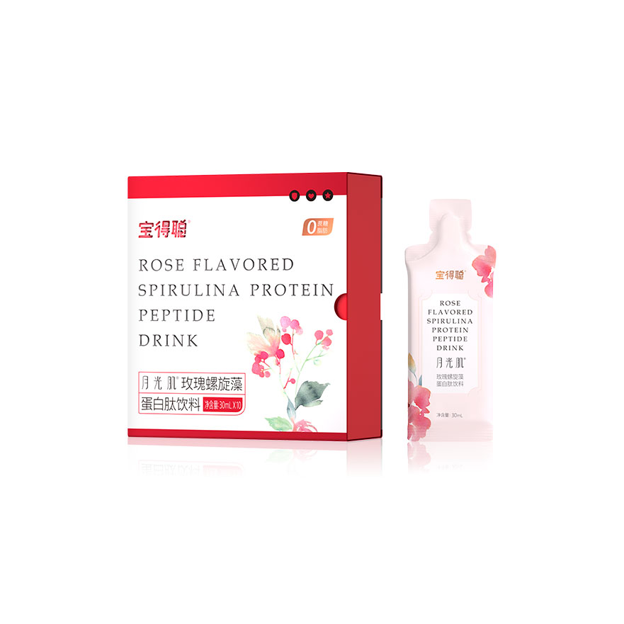 ROSE FLAVORED SPIRULINA PROTEIN PEPTIDE DRINK